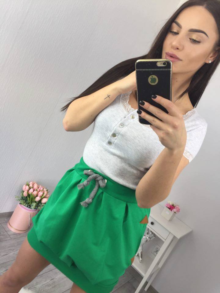 zelená tepláková sukňa