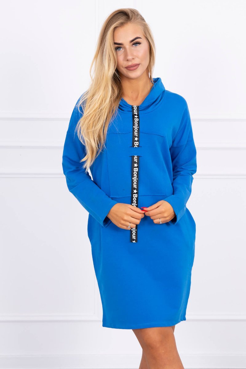 Teplákové šaty kráľovská modrá Bonjour