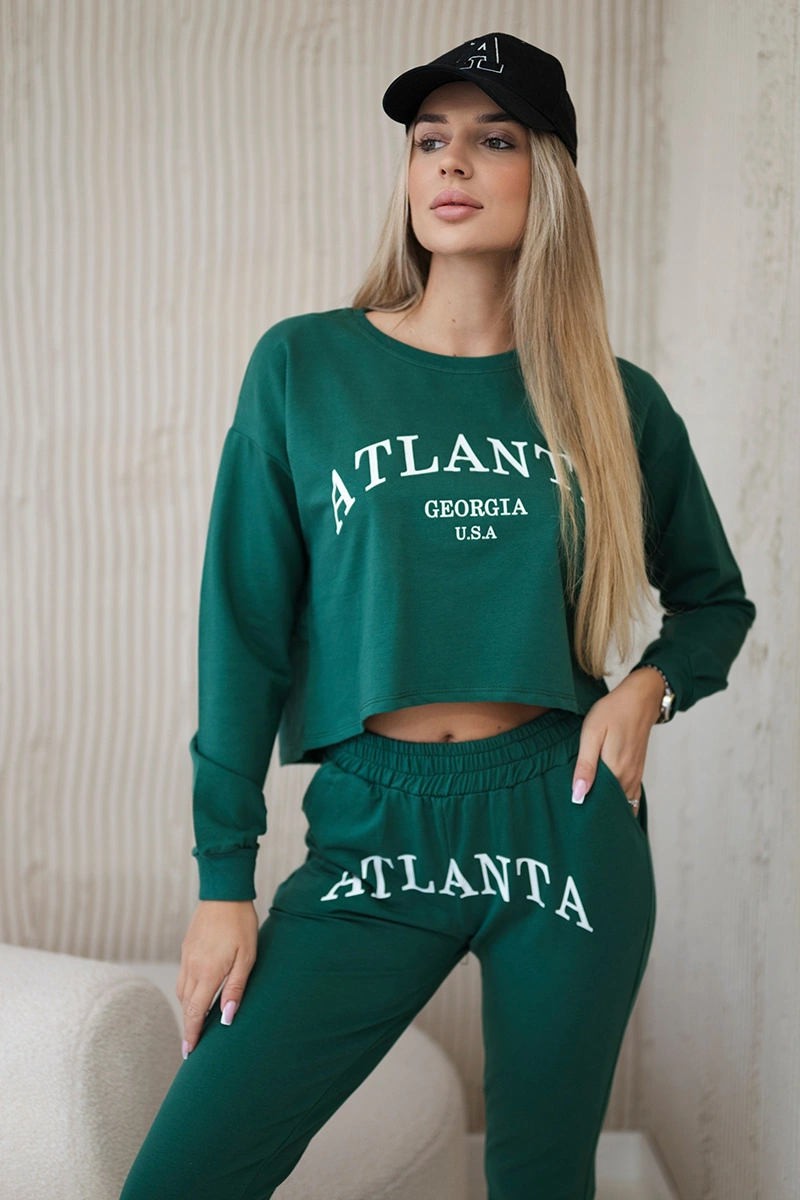 Dámska tepláková súprava s potlačou Atlanta zelená