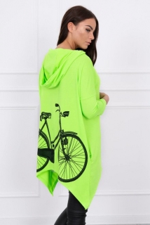 Mikina asymetrická bicykel neonová zelená