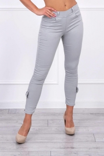 Farebné džínsy sivé s mašličkou