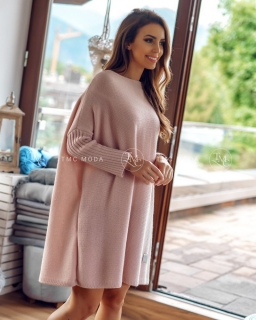Dámsky sveter oversize púdrovo-ružový