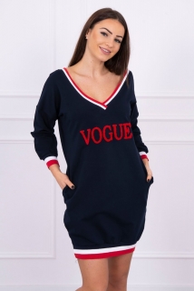 Športové šaty granátové s nápisom Vogue