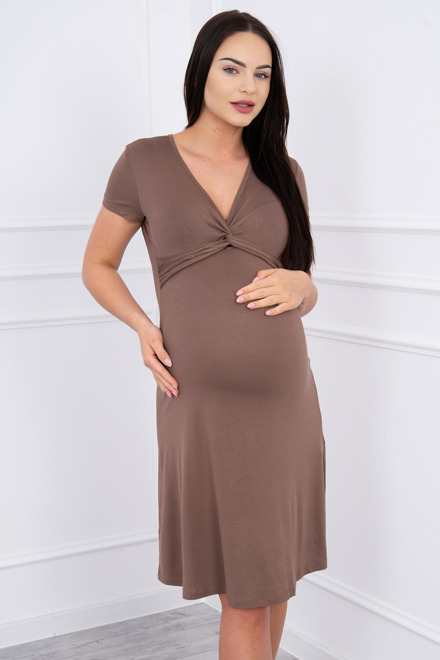 hnedé tehotenské šaty